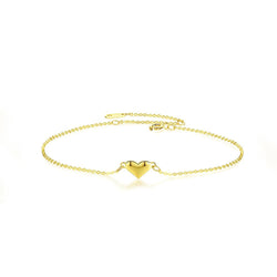 14K Yellow Gold Heart-Shaped Bracelet