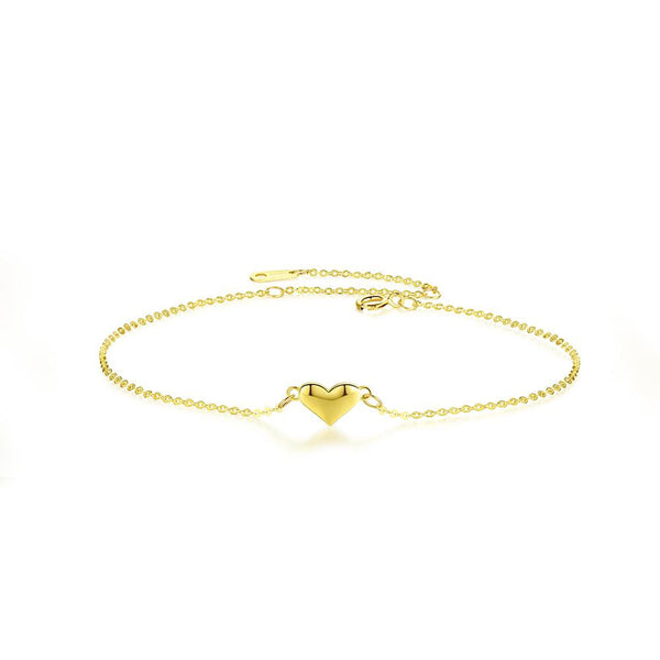 14K Yellow Gold Heart-Shaped Bracelet