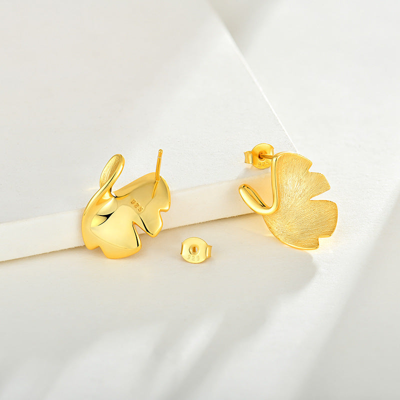 925 Sterling Silver Stud Earrings Plated 14k Gold