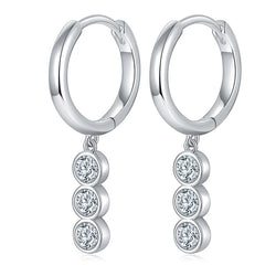 Elegant Moissanite 925 Silver 18K Gold-Plated Bubble Earrings