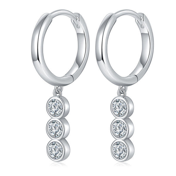 Elegant Moissanite 925 Silver 18K Gold-Plated Bubble Earrings