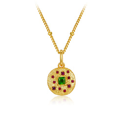 925 Silver Natural Diopside Necklace 18K gold plating