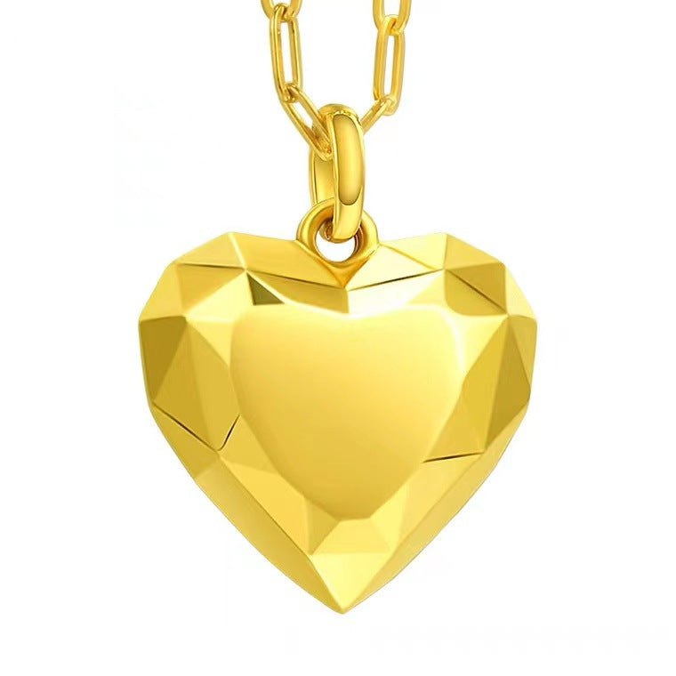 18K Gold Cut Heart Pendant - A Versatile Treasure