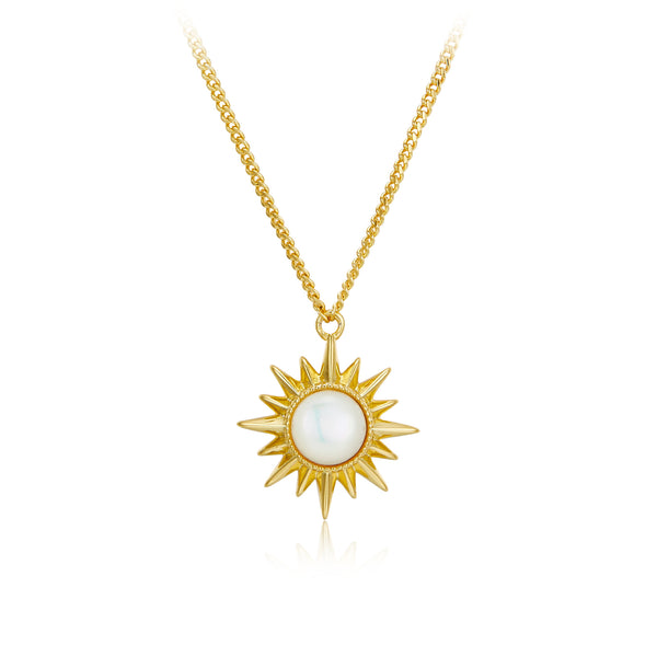 Elegant 925 Silver Natural White Shell Star Necklace 18k gold plated