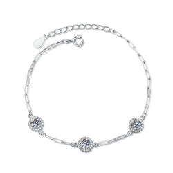 S925 Sterling Silver Diamond Crown Bracelet