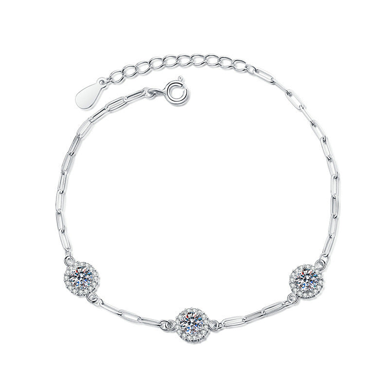 S925 Sterling Silver Diamond Crown Bracelet