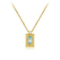 925 Sterling Silver Topaz Necklace gold plated