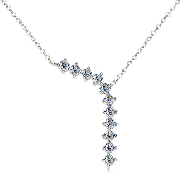 Elegant Sterling Silver Moissanite Necklace gold plated