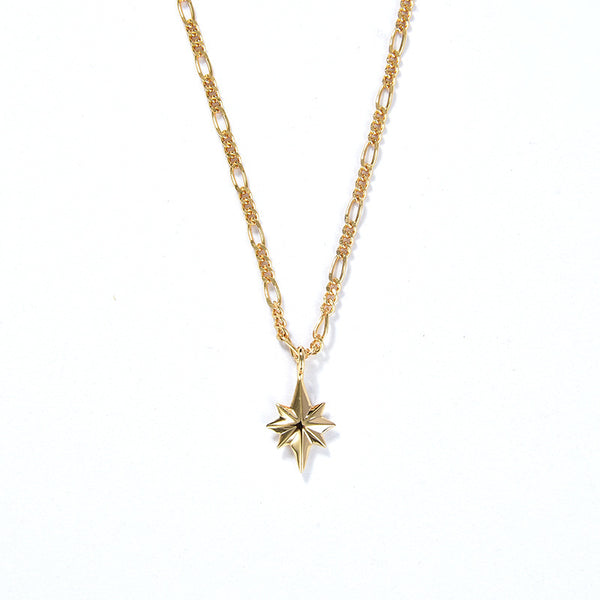 S925 Silver Plating 18K Gold Six-Pointed Star Twin Basic Necklace