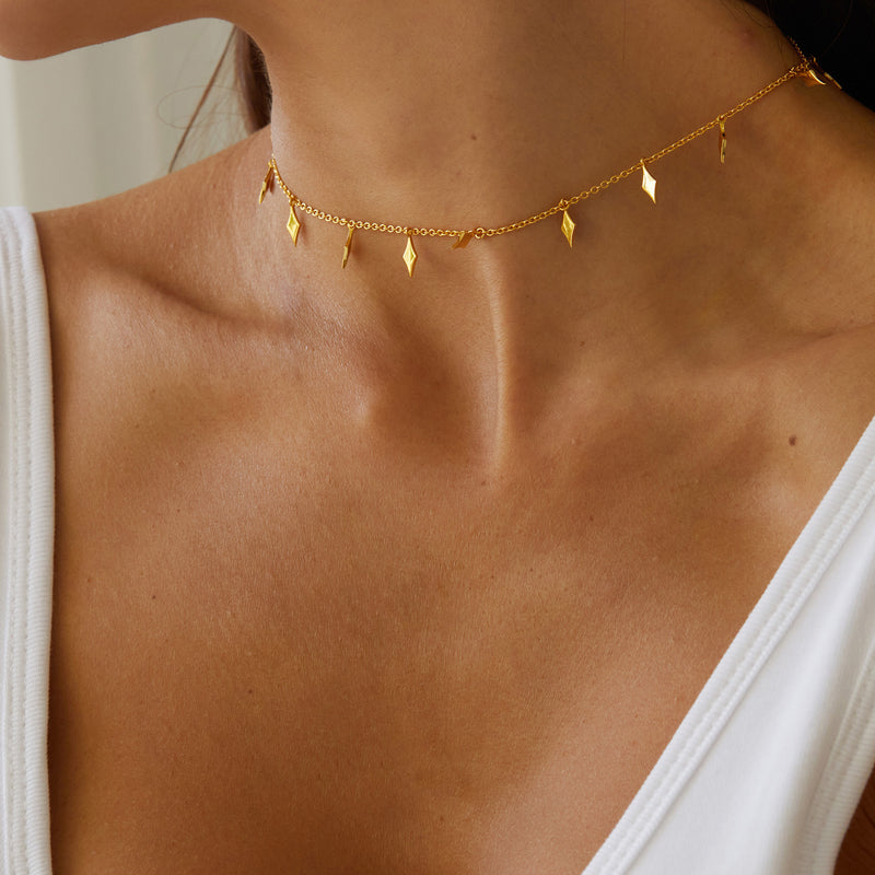 Twin 925 Electroplating 18k Golden Clavicle Chain