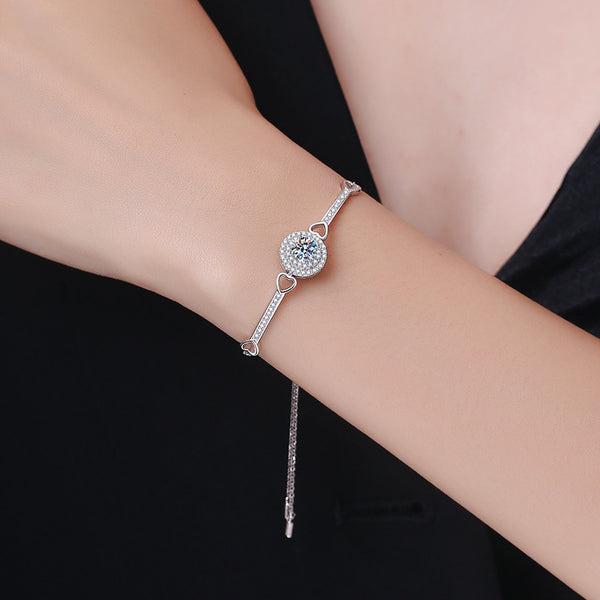 925 Sterling Silver  Luxury Round Bag Bracelet