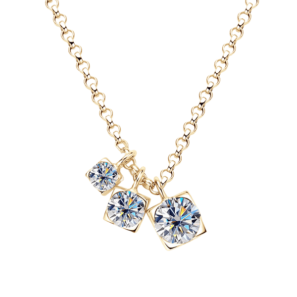 Temperament Wild  Pendant  Moissanite Necklace Gold-Plated