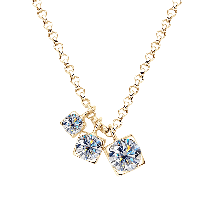 Temperament Wild  Pendant  Moissanite Necklace Gold-Plated