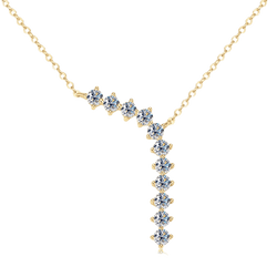 Elegant Sterling Silver Moissanite Necklace gold plated