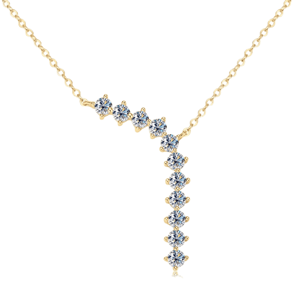 Elegant Sterling Silver Moissanite Necklace gold plated