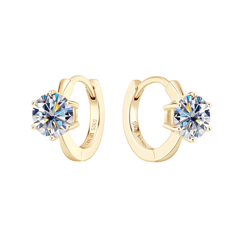 Moissanite Ear Ring S925 Silver Earrings 18K gold plating