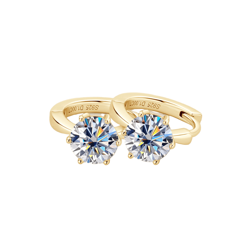 Moissanite Ear Ring S925 Silver Earrings 18K gold plating