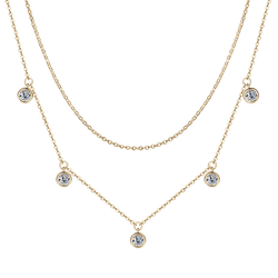 High-Grade S925 Sterling Silver Moissanite Necklace gold plated